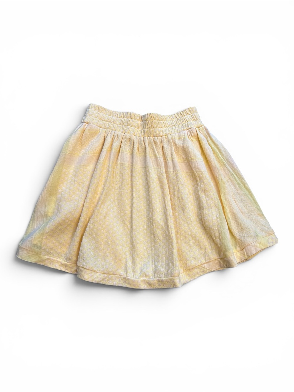 Summery Copenhagen Danish Soft Yellow Circle Skirt with Elastic Waist